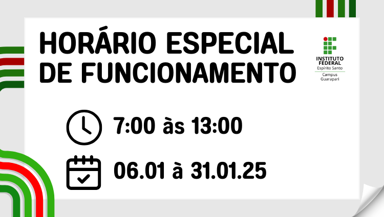 Campus Guarapari funcionará em horário especial durante o mês de janeiro
