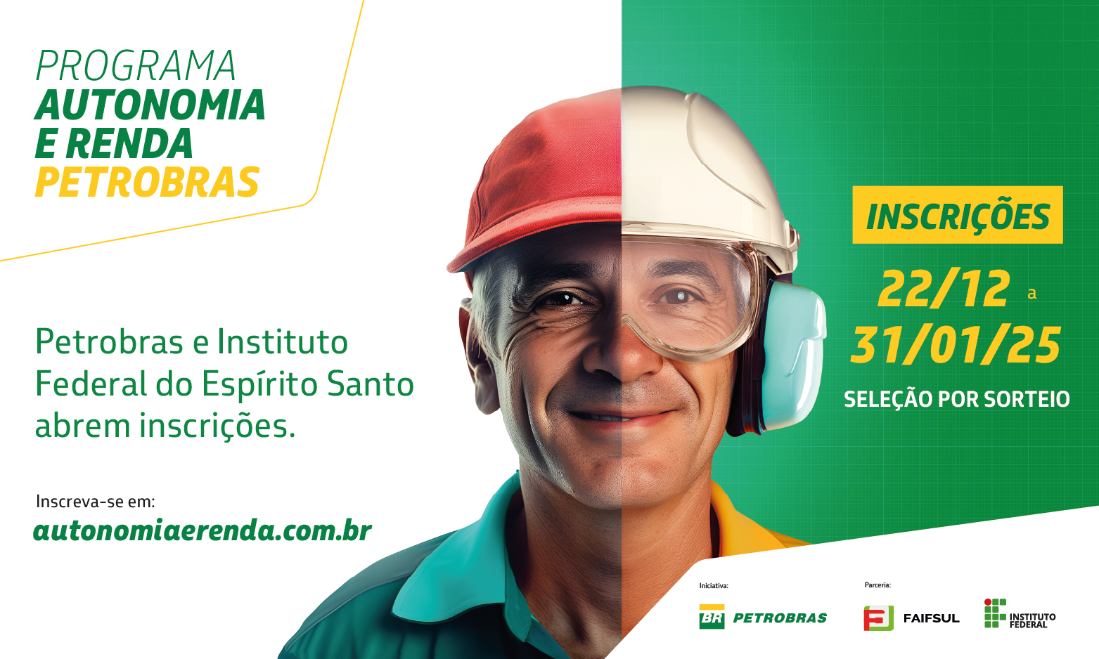 Programa Autonomia e Renda Petrobras oferta 135 vagas em cursos gratuitos de qualificação profissional no Ifes